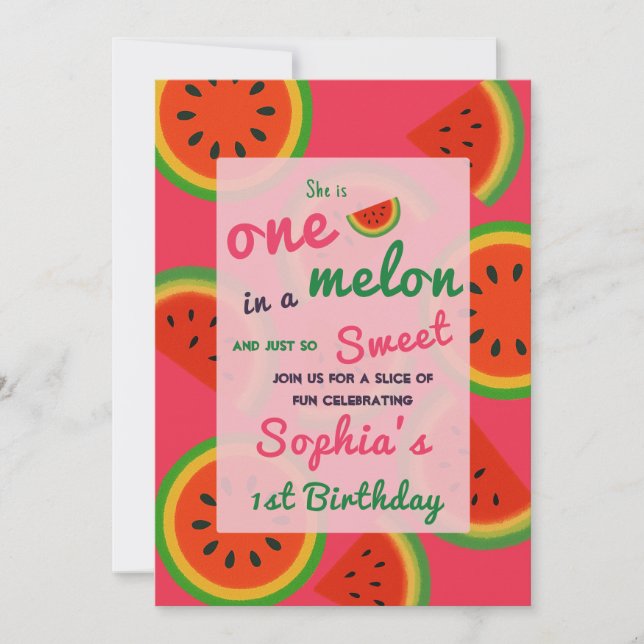 Invitation de fête au melon d'été (Devant)