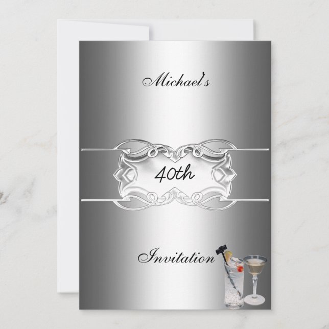 Invitation de fête avec boissons et argent (Devant)