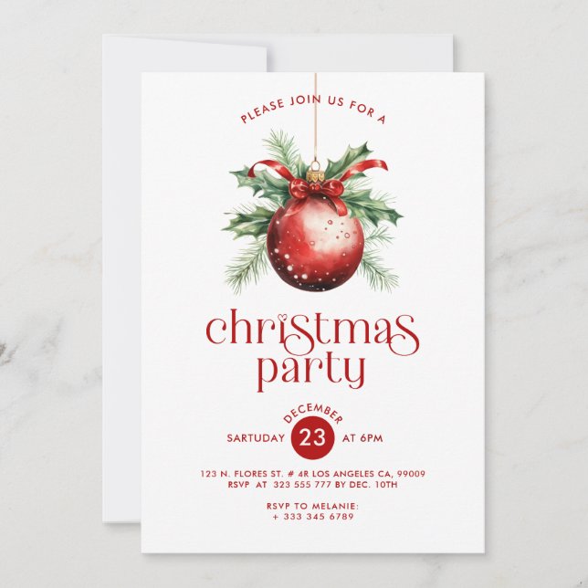 Invitation de fête avec décoration sur le thème de (Devant)