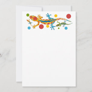 Invitation de fête avec design gecko coloré