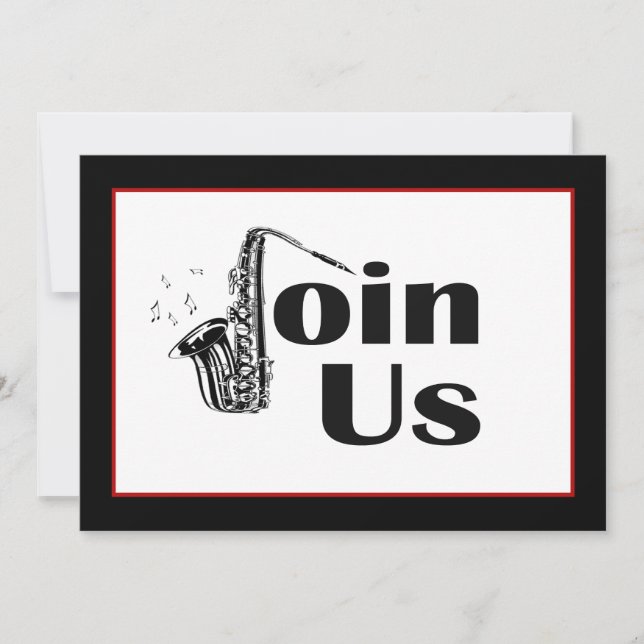 Invitation de fête avec nous au Saxophone Jazz (Devant)