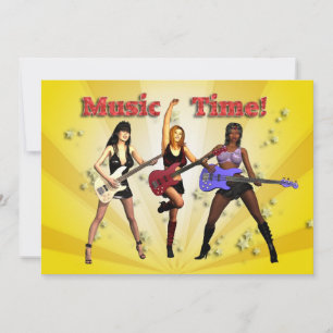 Invitation de fête avec un groupe de filles
