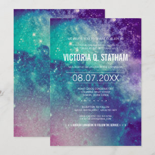 Invitation de fête Bat mitzvah Pastel Galaxy perso