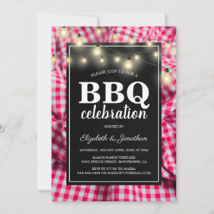 Invitation de fête BBQ de pique-nique rustique