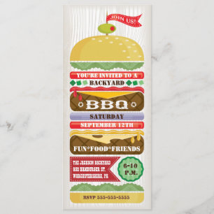 Invitation de fête BBQ Fun Stacked