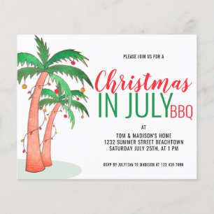 Invitation de fête BBQ Noël en juillet à petit bud