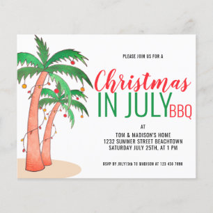 Invitation de fête BBQ Noël en juillet à petit bud