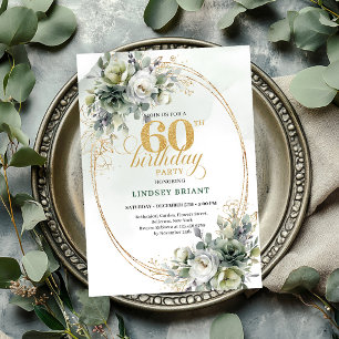 Invitation de fête Bohème pour les 60 ans avec de