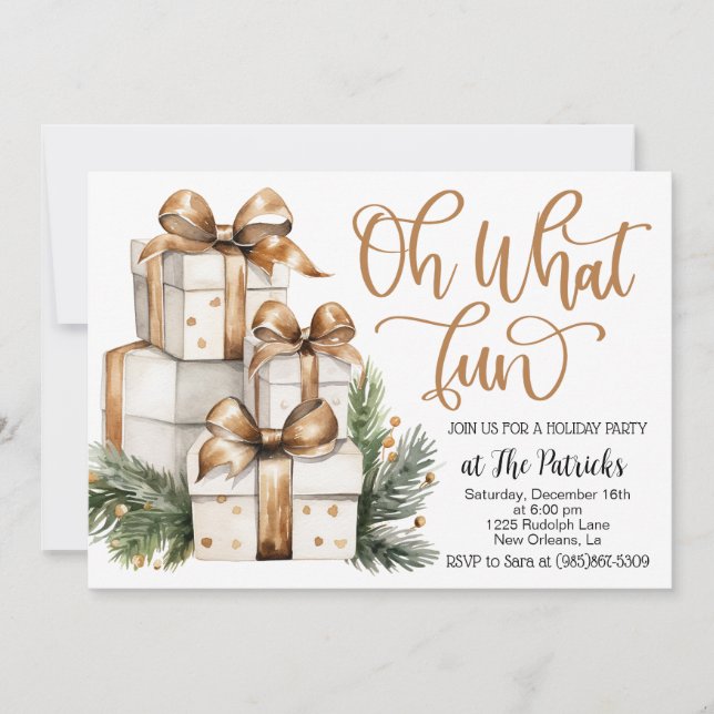 Invitation de fête cadeau de vacances (Devant)