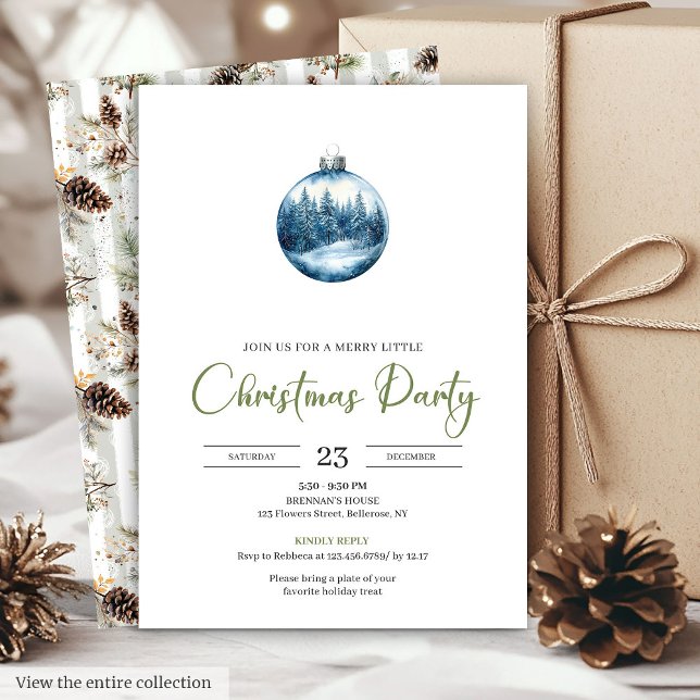 Invitation de fête chic bohème et cosy pour l'hive (Chic Bohemian Cozy Winter Scene Holiday Invitation)