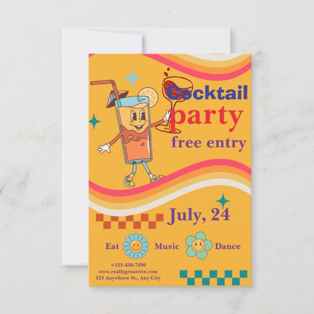 Invitation de fête chic – Événement de célébration (Devant)