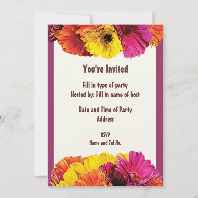 Invitation de fête - Conception Daisy (Devant)