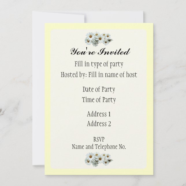 Invitation de fête - Conception Daisy (Devant)