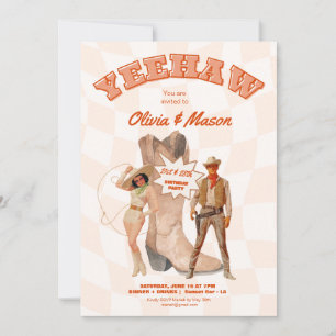 Invitation de fête conjointe Botte de cowboy weste