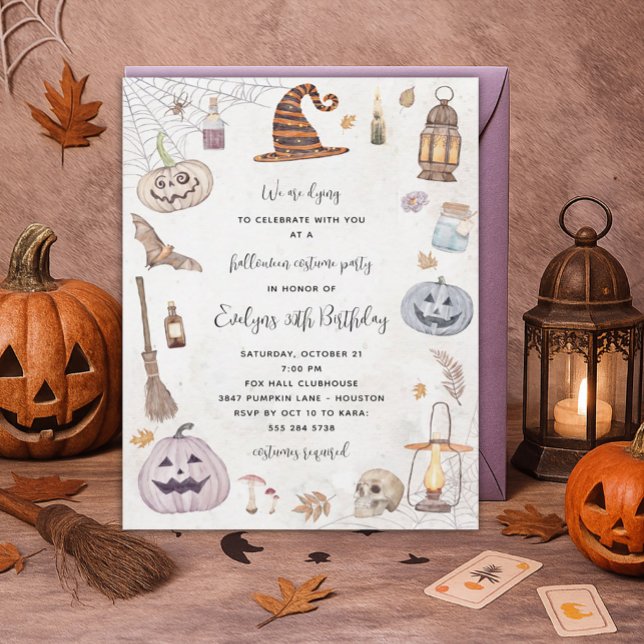 Invitation de fête costumée d'Halloween pour adult (Créateur téléchargé)