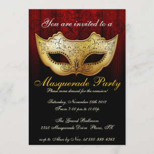Invitation de fête costumée élégante