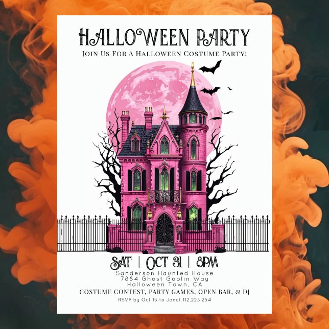 Invitation de fête costumée Halloween pour manoir  (Créateur téléchargé)