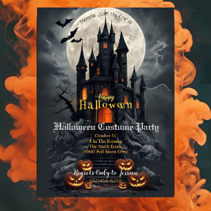 Invitation de fête costumée pour Halloween au Chât
