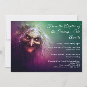 Invitation de fête costumée pour Halloween de sorc