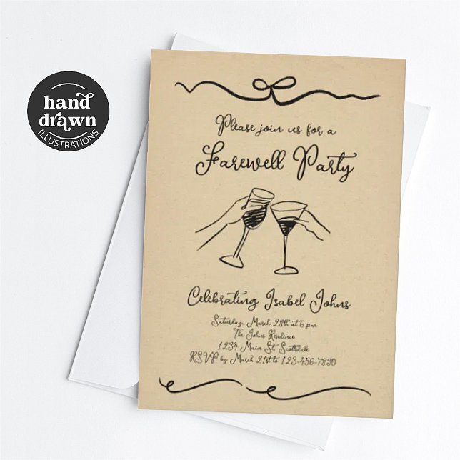 Invitation de fête d'adieu pour femme ou homme (Créateur téléchargé)