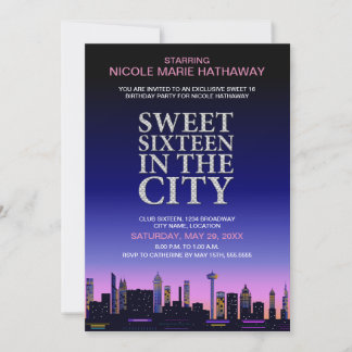 Invitation de fête d'affiche de film Sweet Sixteen