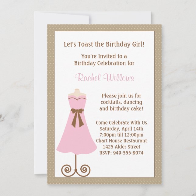 Invitation de fête d'anniversaire (Devant)