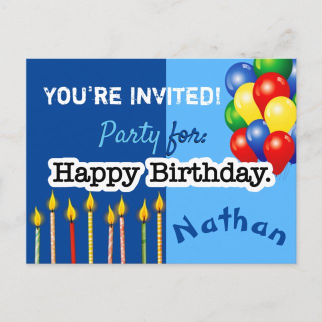 Invitation de fête d'anniversaire (Devant)
