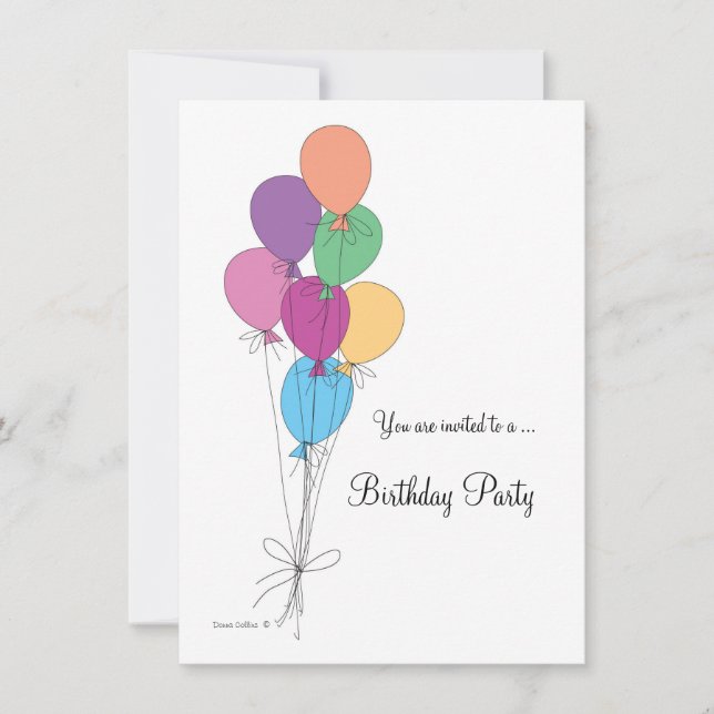 Invitation de fête d'anniversaire (Devant)