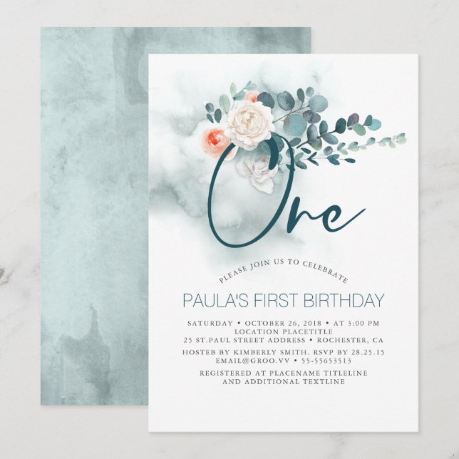 Invitation de fête d'anniversaire (Devant / Derrière)