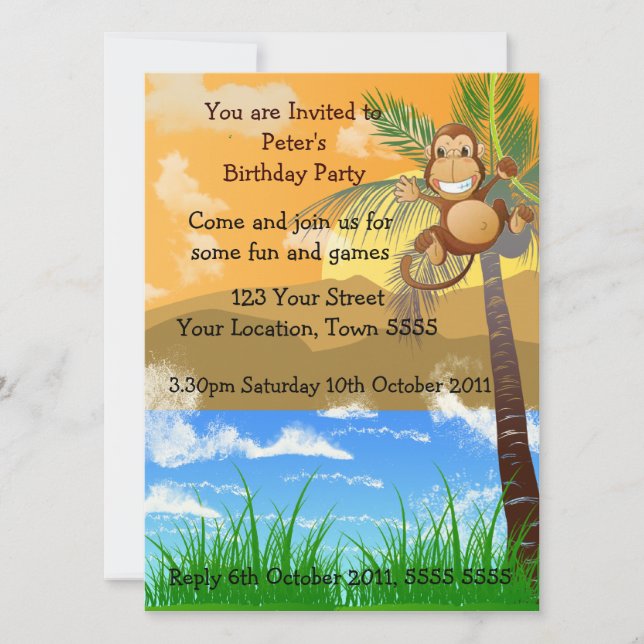 Invitation de fête d'anniversaire (Devant)