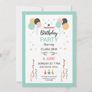 Invitation de fête d'anniversaire
