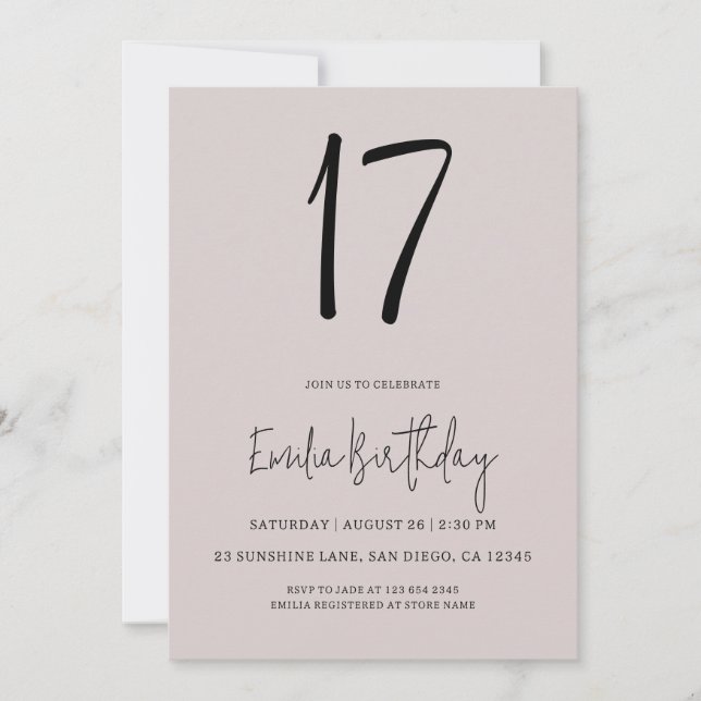 Invitation de fête d'anniversaire (Devant)