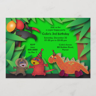 Invitation de fête d'anniversaire : 035 dinosaures