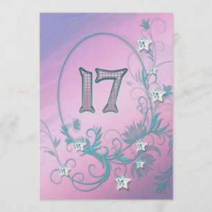 Invitation de fête d'anniversaire 17 années