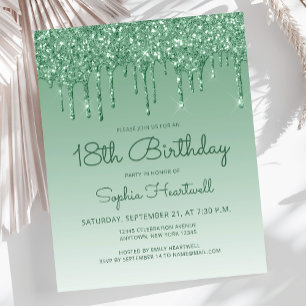 Invitation de fête d'anniversaire 18 ans Budget Gl
