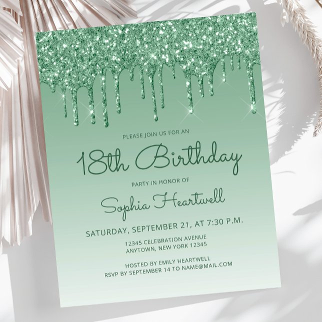 Invitation de fête d'anniversaire 18 ans Budget Gl (Créateur téléchargé)