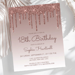 Invitation de fête d'anniversaire 18 ans Budget Pa