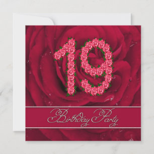 Invitation de fête d'anniversaire 19 ans avec des