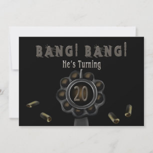 INVITATION DE FÊTE D'ANNIVERSAIRE - 20E - BANG Pew