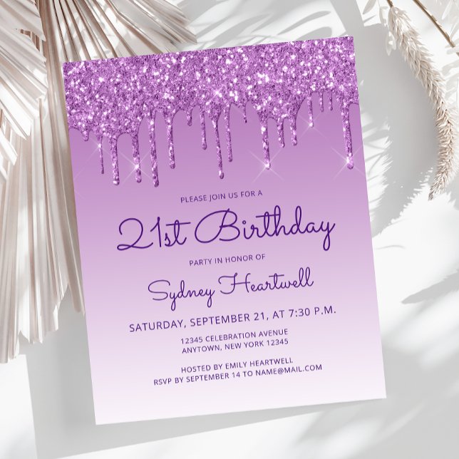 Invitation de fête d'anniversaire 21 ans Budget Gl (Créateur téléchargé)