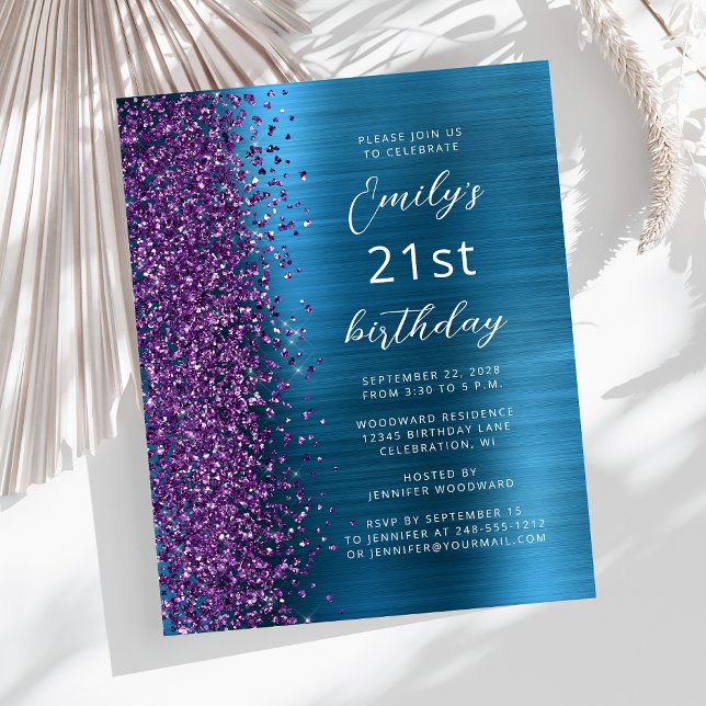 Invitation de fête d'anniversaire 21 ans Budget Vi (Créateur téléchargé)