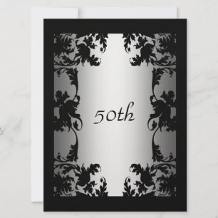Invitation de fête d'anniversaire 50 ans Black Lac