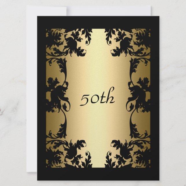 Invitation de fête d'anniversaire 50 ans Black Lac (Devant)