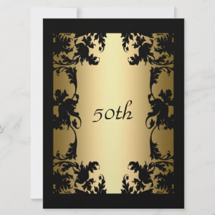 Invitation de fête d'anniversaire 50 ans Black Lac