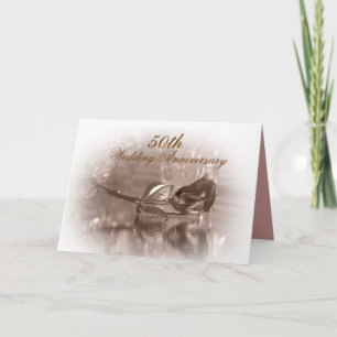 Invitation de fête d'anniversaire 50 ans rose or