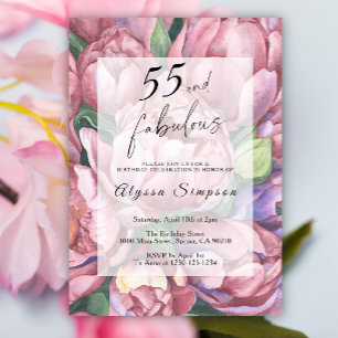 Invitation de fête d'anniversaire 55 ans Vintage F