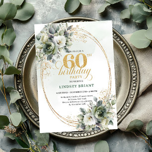 Invitation de fête d'anniversaire 60 ans Bohème Ve