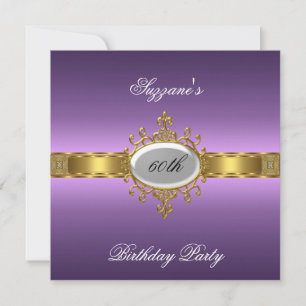 Invitation de fête d'anniversaire 60 ans Violet