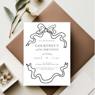 Invitation de fête d'anniversaire 70 ans avec un r