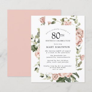 Invitation de fête d'anniversaire 80 ans Budget Du
